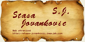 Staša Jovanković vizit kartica